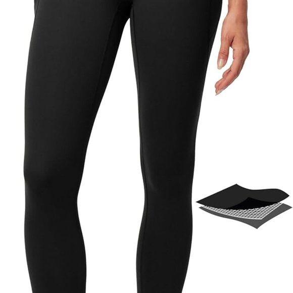 Women’s Compression Yoga Pants with Side Pockets & Tummy Control | Black Medium - Picture 1 of 5